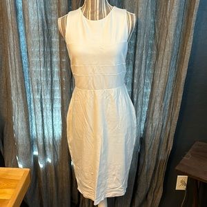 White Sleeveless Express Zipper Back Dress